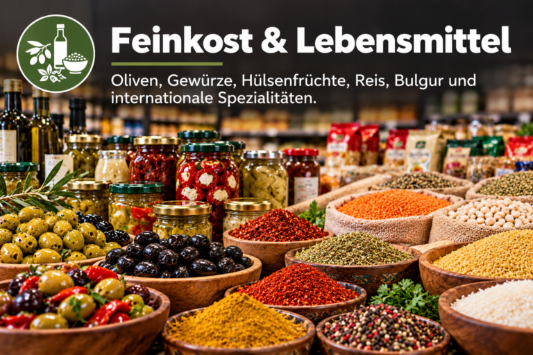 Feinkost & Lebensmittel: Oliven, Gewürze, Hülsenfrüchte, Reis, Bulgur und internationale Spezialitäten.